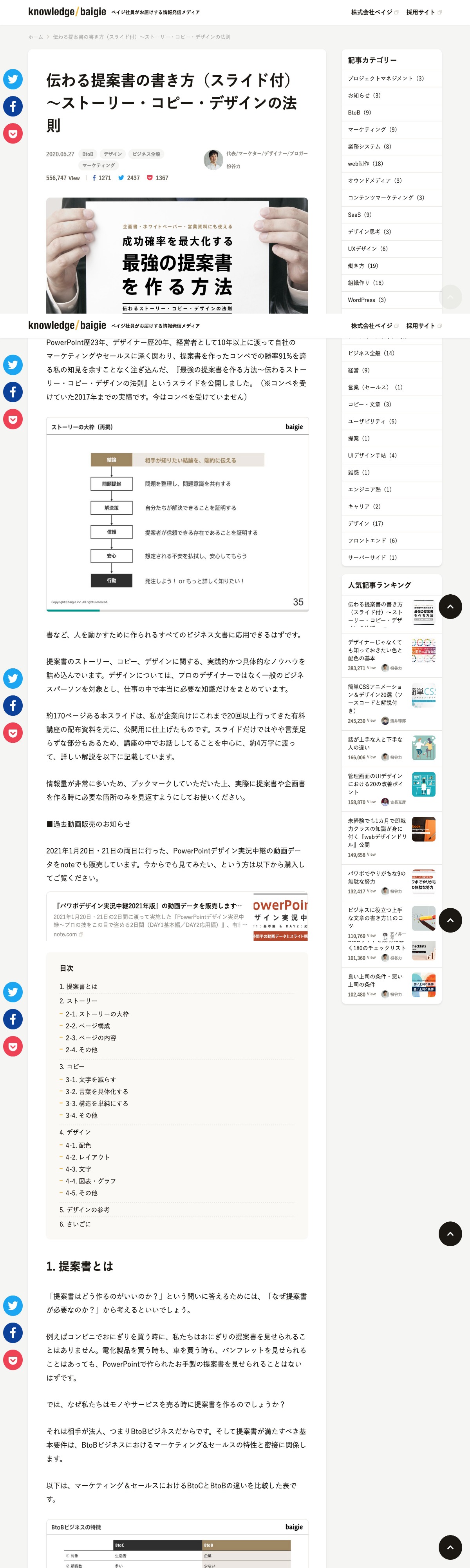 伝わる提案書の書き方（スライド付）～ストーリー・コピー・デザインの法則 | knowledge / baigie | DRAWWWERS