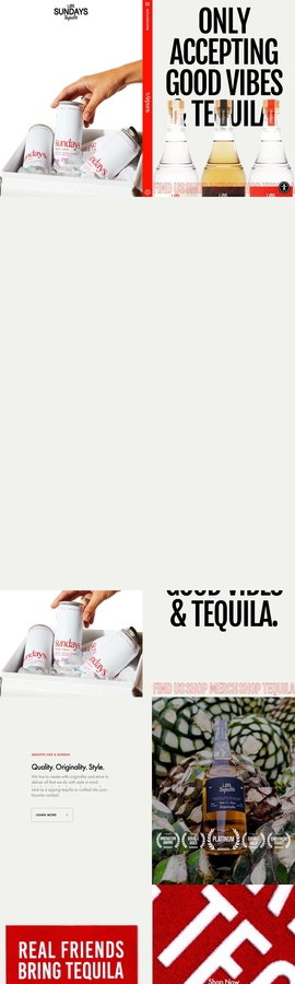 Los Sundays Tequila® - 100% Blue Agave Tequila & Real Tequila Seltzer | DRAWWWERS