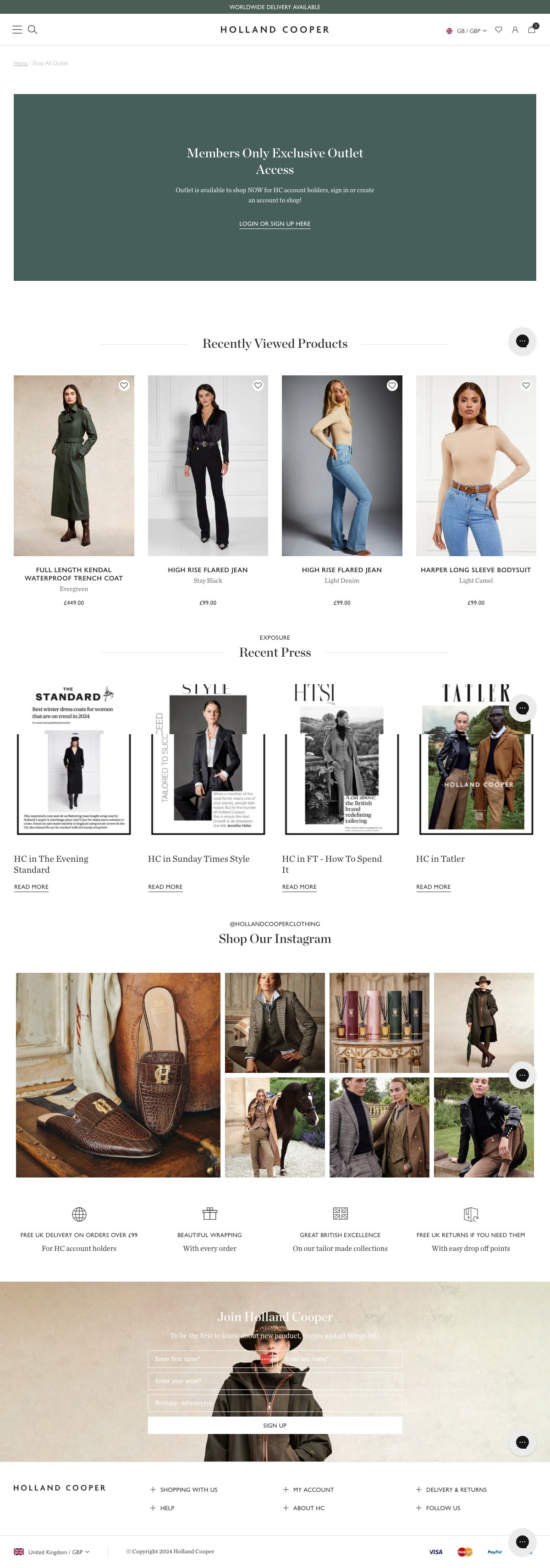 Shop All Outlet – Holland Cooper ® | DRAWWWERS