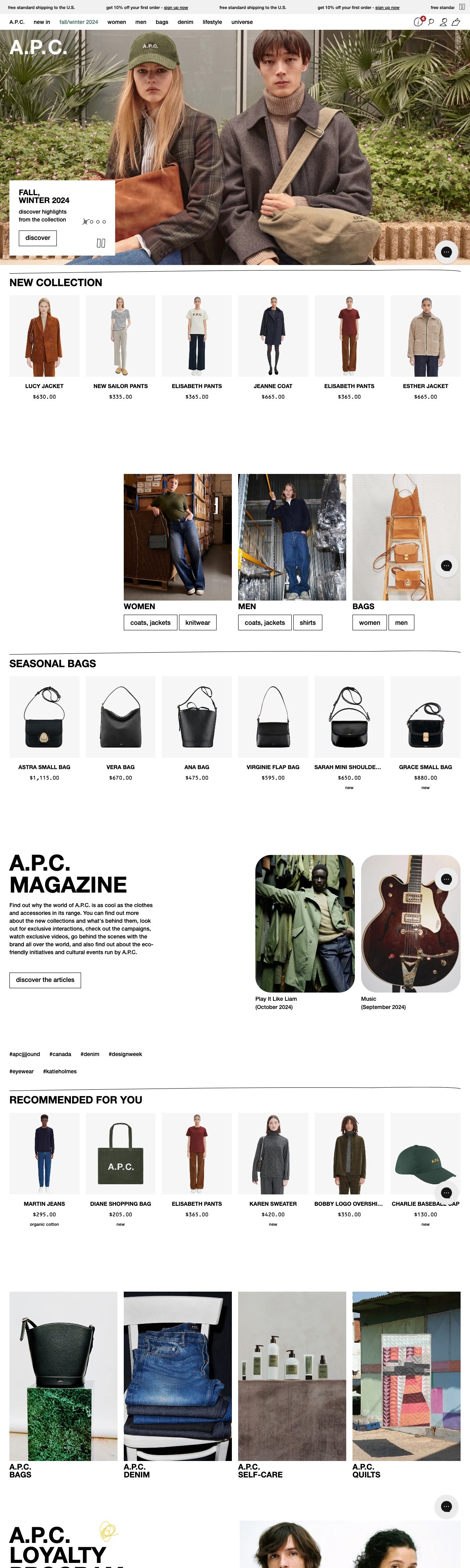 Designer Clothes, Fashion Clothes & Luxury Clothing | A.P.C. | DRAWWWERS