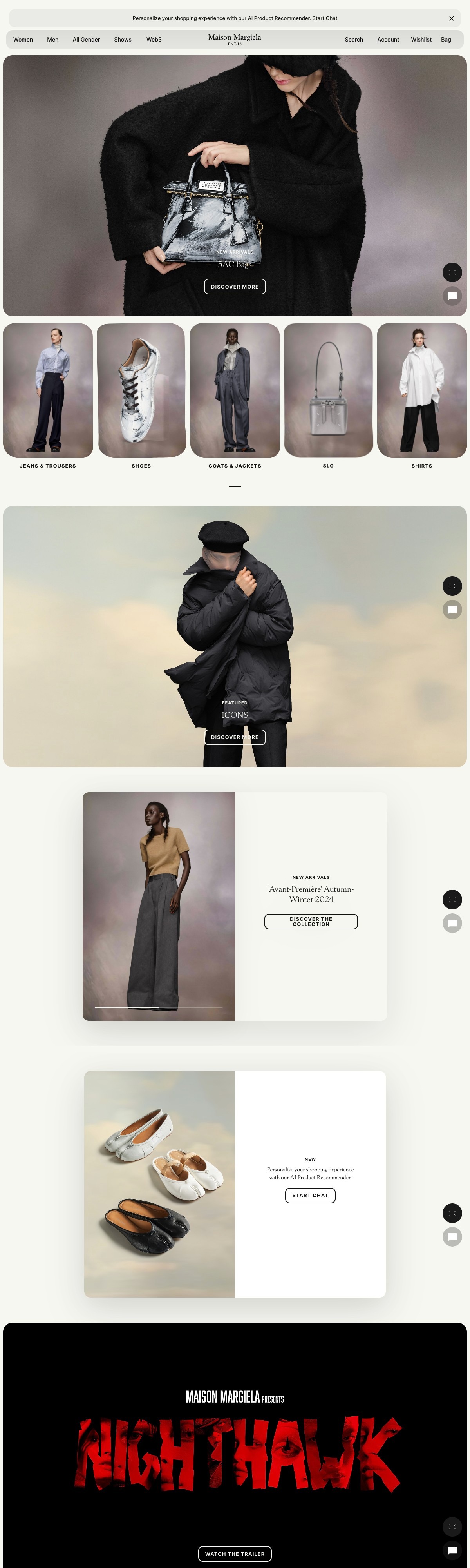 Maison Margiela Official | Clothing, Shoes & Accessories | DRAWWWERS