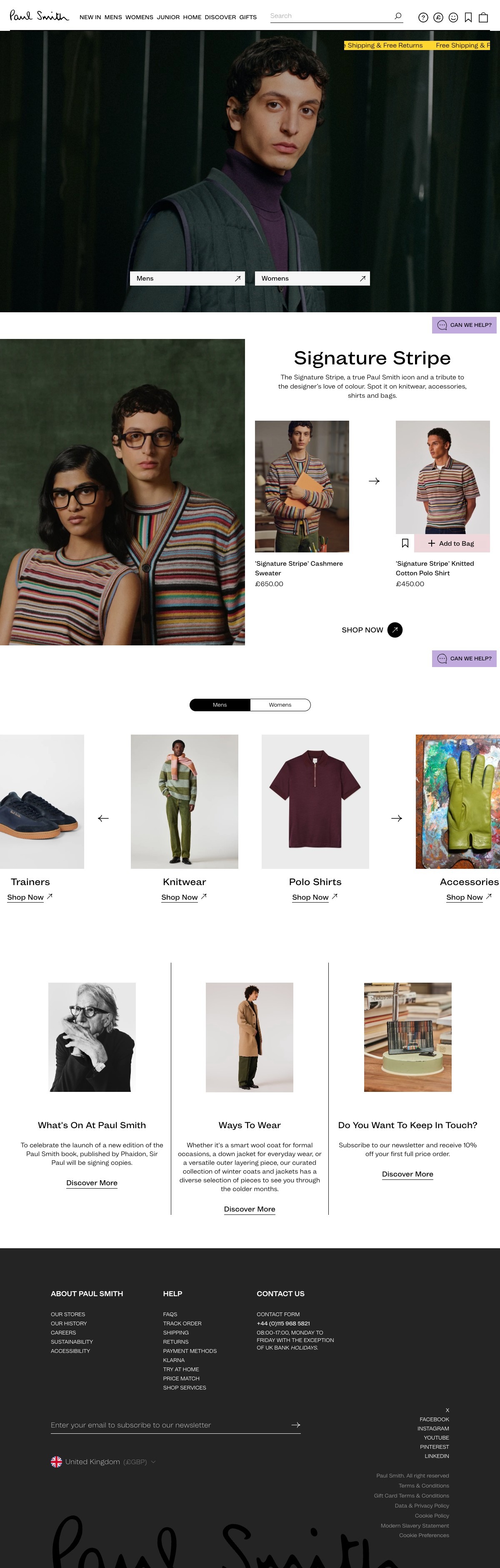 Shop Designer Men's & Women's Clothing, Shoes & Accessories - Paul Smith | DRAWWWERS