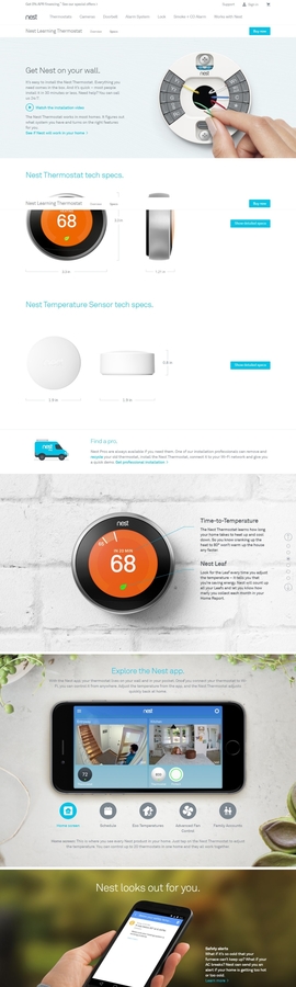 Nest Learning Thermostat | Installation and Tech Specs | Nest | DRAWWWERS