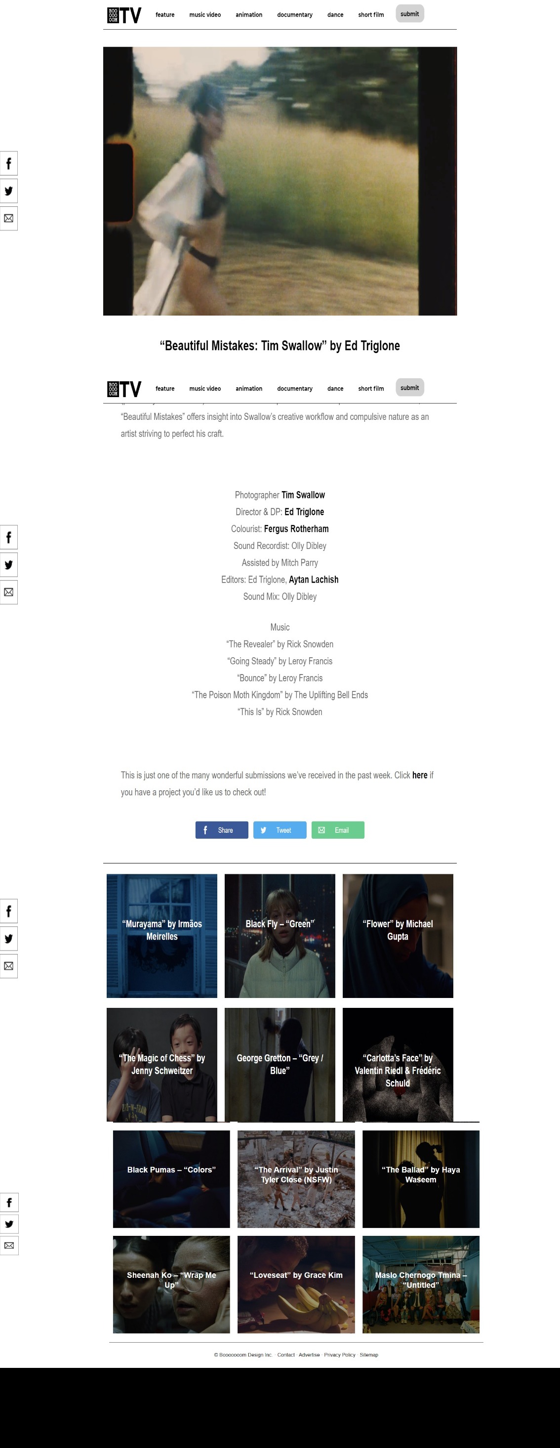 “Beautiful Mistakes: Tim Swallow” by Ed Triglone - BOOOOOOOM TV - A daily selection of the best short films, music videos, and animations. | DRAWWWERS