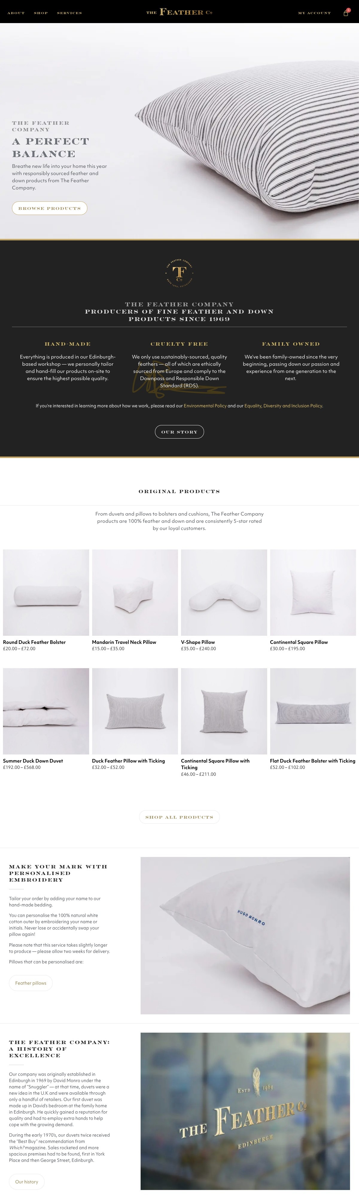 The Feather Company — Specialist feather and down products | DRAWWWERS